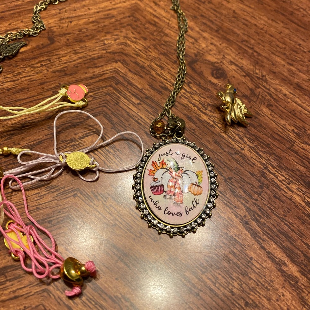 Friendship bracelets and fall necklace